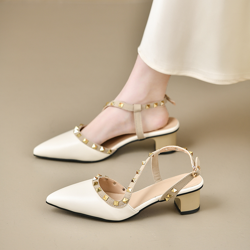Women Shoes Formal - Sandalias brillantes con correa y hebilla