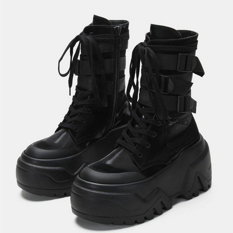 Women Shoes Size Chart - Botas de plataforma gruesas de moda