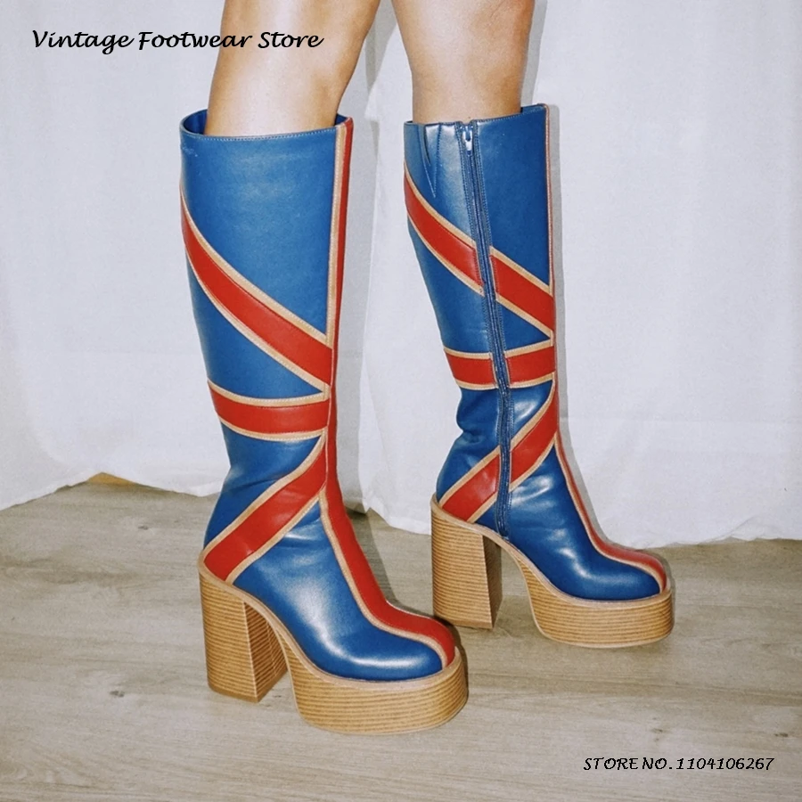 High Knee Heel Boots - Botas hasta la rodilla con plataforma