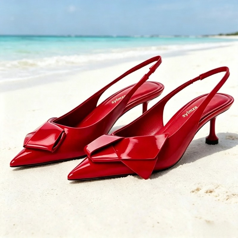 Patent Leather Pump - Zapatos de Tacón Alto con Tira