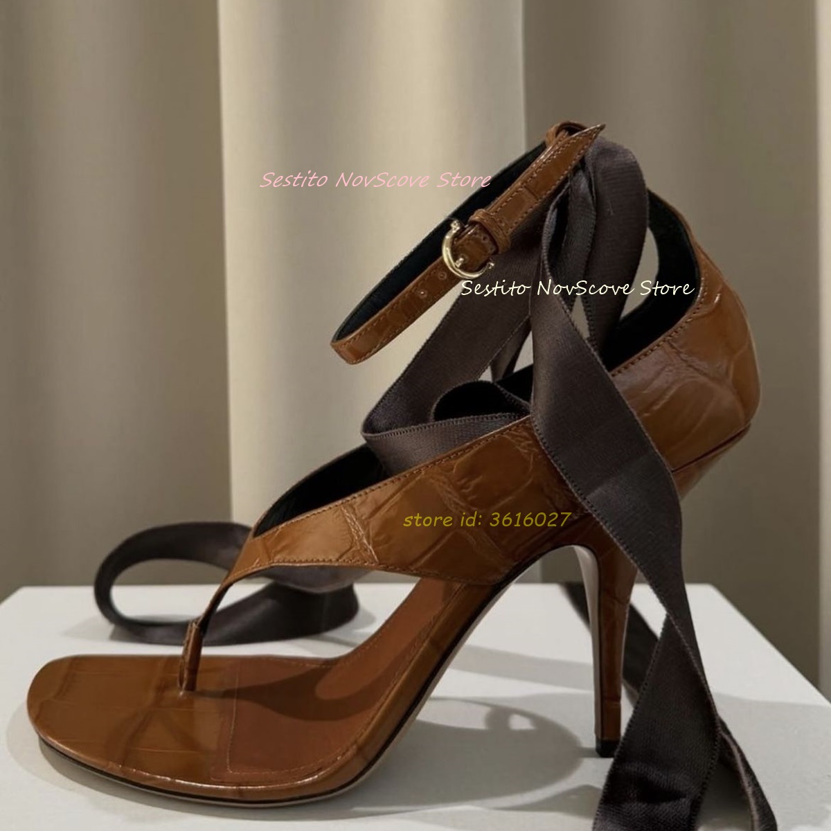 Women Shoes Formal - Sandalias con cordones y punta abierta