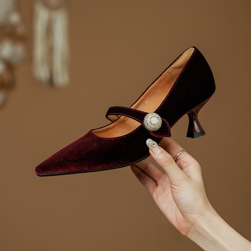 Zapatos Mary Jane con punta pu - Women'S Heels reseña y precio