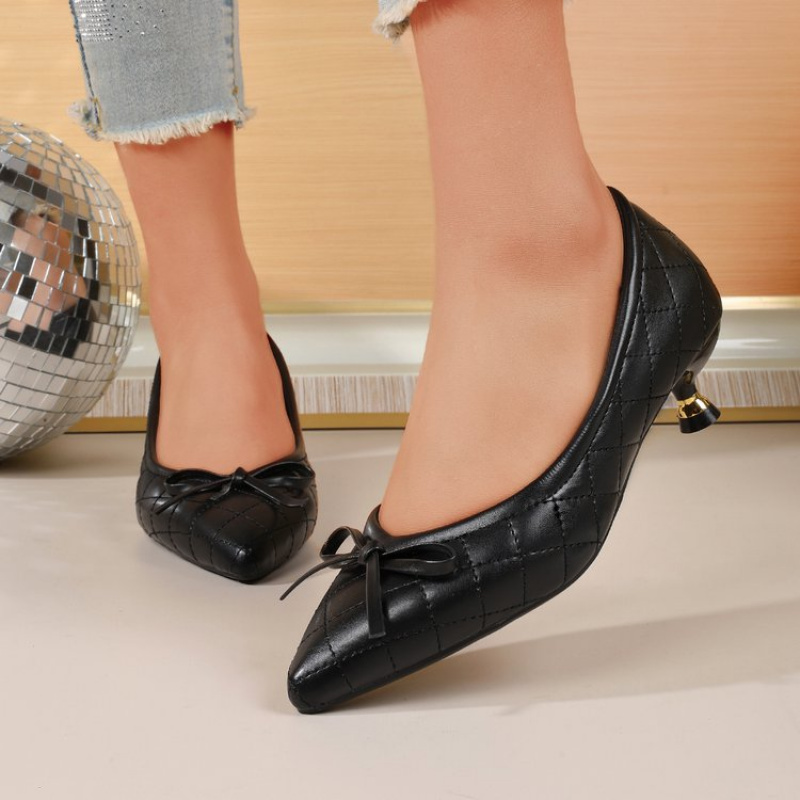 Tacones Kitten Punto Punta Moñ - Women Shoes Formal reseña y precio