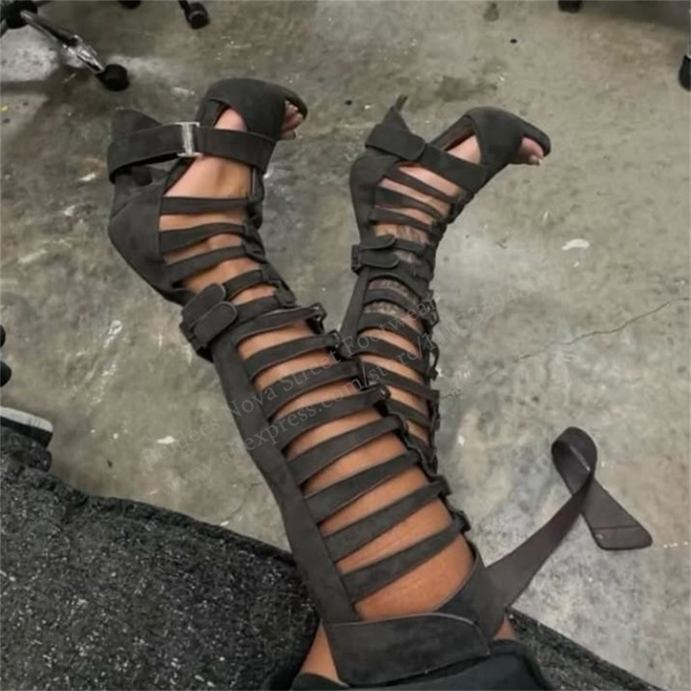 Botas altas de gladiador con h - High Knee Heel Boots reseña y precio