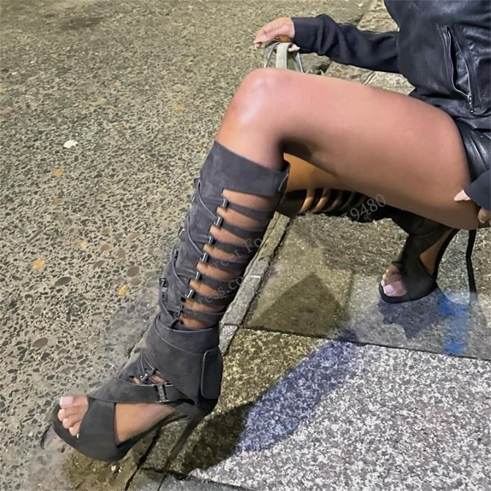 Botas altas de gladiador con h - High Knee Heel Boots reseña y precio