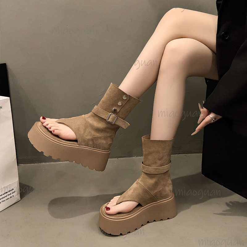 Botas de Plataforma Color Caqu - Women Shoes Size Chart reseña y precio