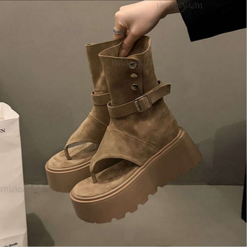 Botas de Plataforma Color Caqu - Women Shoes Size Chart reseña y precio