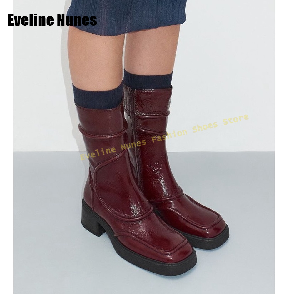 Botas de moda con punta cuadra - High Knee Heel Boots reseña y precio