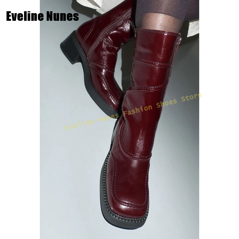 Botas de moda con punta cuadra - High Knee Heel Boots reseña y precio
