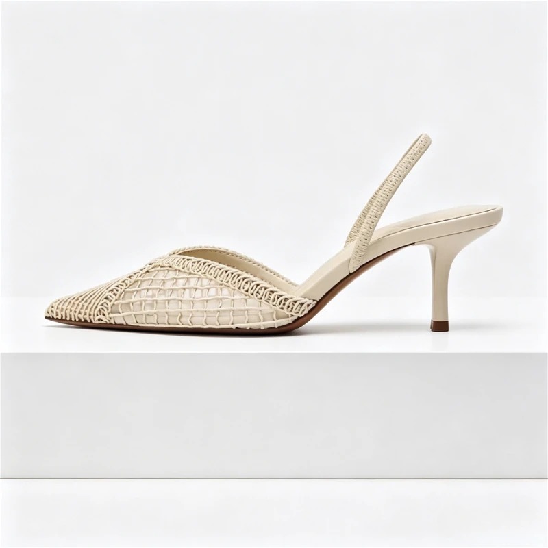 Sandalias de tacón tejidas de  - Women Shoes Brands reseña y precio